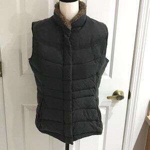 Eddie Bauer Fur Neck Goose Down Vest M